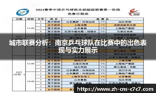 城市联赛分析：南京乒乓球队在比赛中的出色表现与实力展示